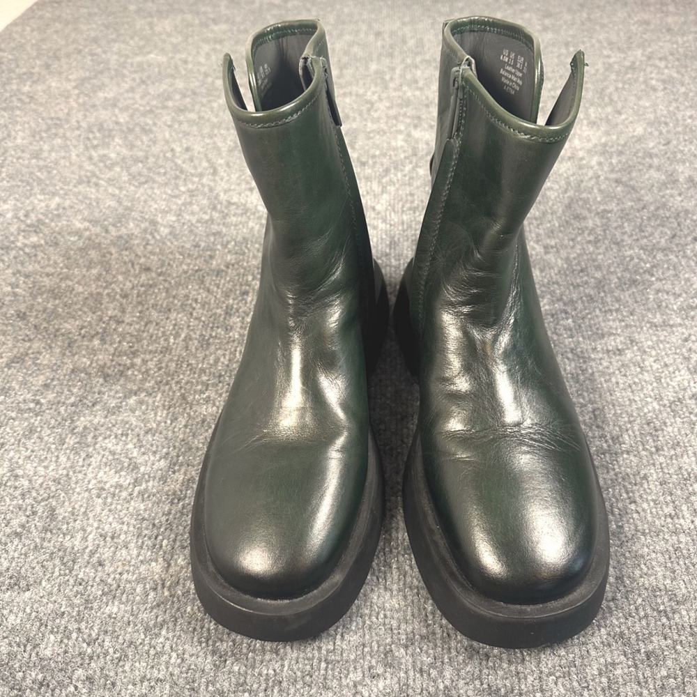 Franco Sarto A-ETNA Green Leather Ankle Boots Women's Size 6.5 M